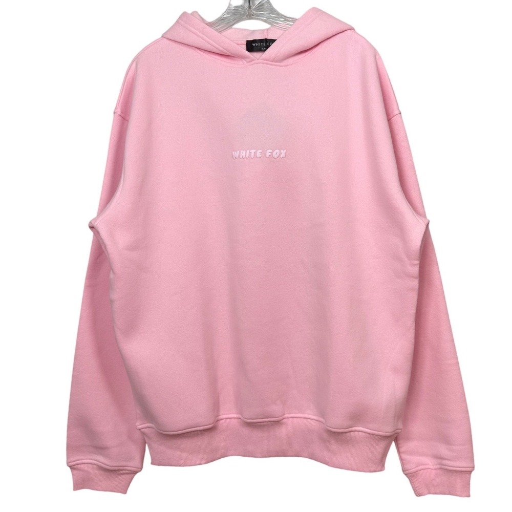 NWT White Fox Leisure Series 3.5 Oversized Hoodie Posy Pink Raised Lettering S/M